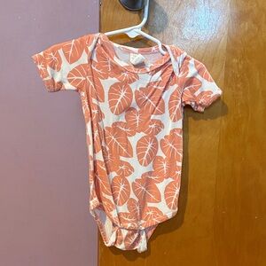 Kate Quinn Coral Leaf Print Baby Outfit